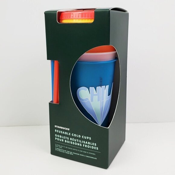Starbucks Drink Beverage Cold Cups Summer 2020 Reusable Color Straws Lids NIB - Picture 1 of 10